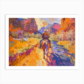 Cowboy Painting Zion National Park Utah 1 Art Print