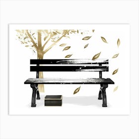 Bench By A Tree Art Print