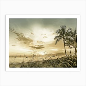 Vintage Bonita Beach Sunset Art Print