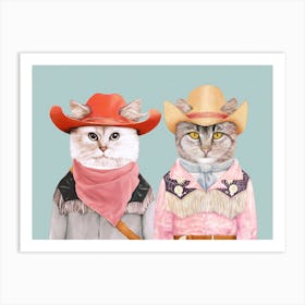 Cowboy Cats 6 Art Print