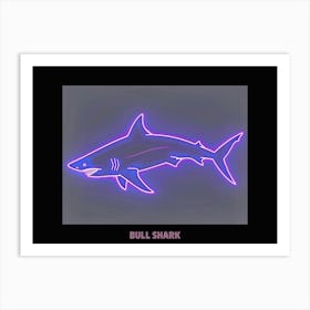 Neon Pink Purple Bull Shark Poster 5 Art Print