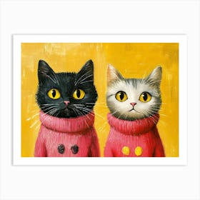 Cats In Sweaters 2 Art Print