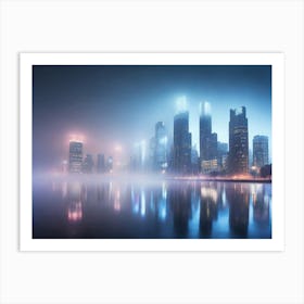 Foggy Cityscape Art Print