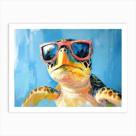 Sea Turtle In Sunglasses 3 Art Print