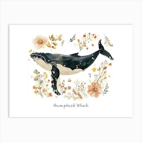 Little Floral Humpback Whale 1 Poster Art Print