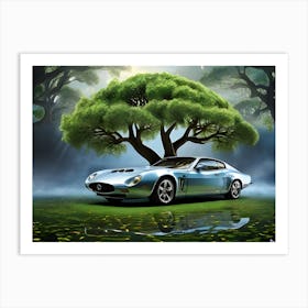 Car In The Forest Art Print