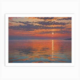 Sunset Over The Lake Art Print