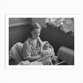 Woman And Child, Flood Refugees In Schoolhouse, Sikeston, Missouri By Russell Lee Art Print