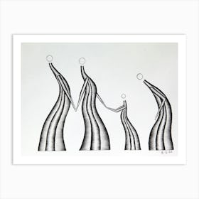 Walk With The Family Art Print