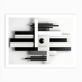 Minimal lines black and white Art Print