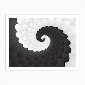 Monochrome Spiral Pattern High Res Art Print