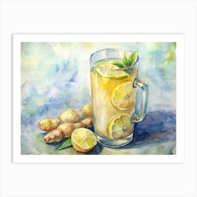 Lemon Ginger Detox Drink Global Art Print