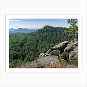 Bärensteine and Königstein Fortress in Saxon Switzerland Art Print