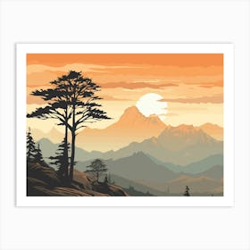 Sunset Landscape 1 Art Print