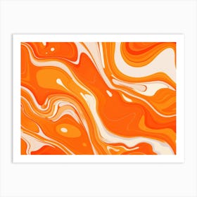 Orange Abstract Painting Art Print