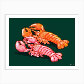 Green Lobster Art Print