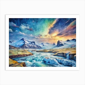 Van Gogh Vatnaj Kull National Park Iceland Art Print