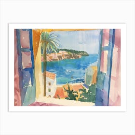 Menorca From The Window View Painting 1 Art Print