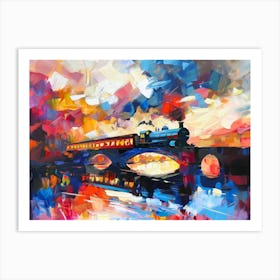 Train On The Bridge Art Print