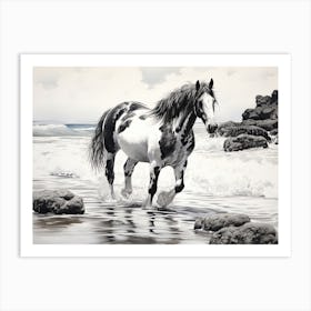 A Horse Oil Painting In Maui Beaches Hawaii, Usa, Landscape 4 Art Print