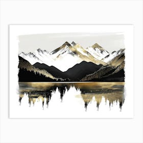 Gold Mountains Canvas Print 3 Art Print