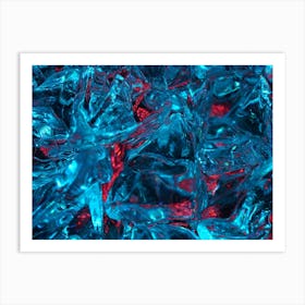 Blue And Red Ice Cubes Art Print