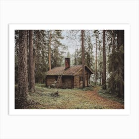 Remote Log Cabin Art Print