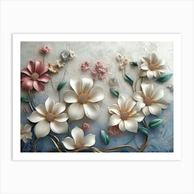 Flowers On The Wall 3 Art Print