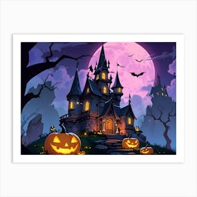 Halloween Castle Art Print