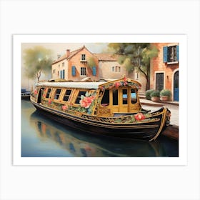 Default A Whimsically Weathered Tole Design Adorning A Canal B 1 Art Print