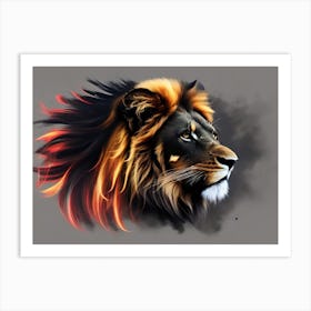 Lion Head Painting Art Print