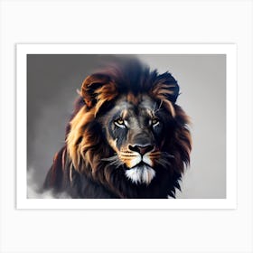 Lion dark 1 Art Print