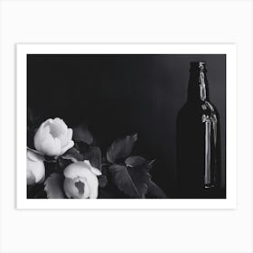 Black And White Roses Art Print