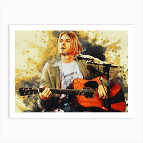 Smudge Of Portrait Kurt Cobain Mtv Unpluged Art Print