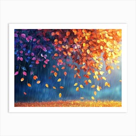 Autumn Leaves In The Rain Art Print