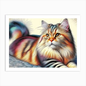 Feline Cat Creative Artwork Illustration 185 Art Print