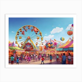 Amusement Park paintings art print Art Print