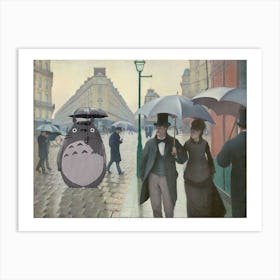 Totoro In Paris - Studio Ghibli - Fine Art Mashup Art Print