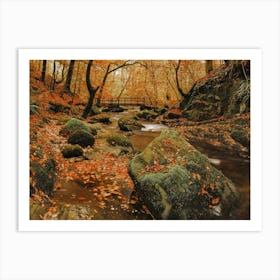 Autumn Creek Scenery Art Print