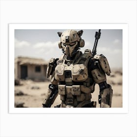 Futuristic robotic Soldier In Uniform 2 Art Print