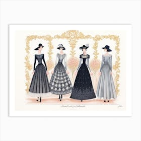 Four Ladies In Evening Dress Art Print