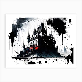 Castle In Black And White Art Print