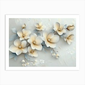 3D simple floral painting Art Print