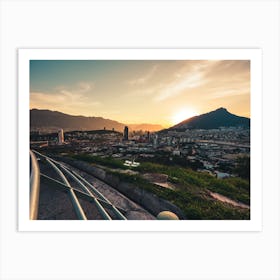 Sunset Cityscape In Monterrey Art Print