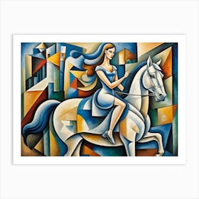 Lady On Horseback 3 Art Print