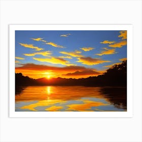 Sunset On The River Art Print