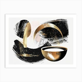 Gold And Black Abstract Painting 63 Art Print