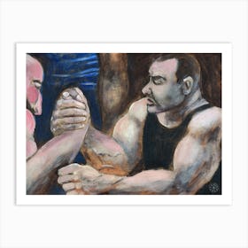 Armwrestlers - Anton Maliar painting man men sport muscle armwrestling Art Print