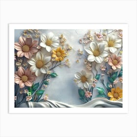 Flowers On A Wall 24 Art Print