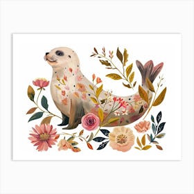 Little Floral Harp Seal 2 Art Print
